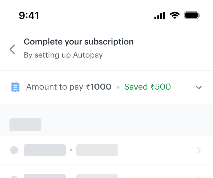 Collapsed payment summary